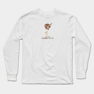 We can bearly wait text with teddy bear and hot air balloon Long Sleeve T-Shirt